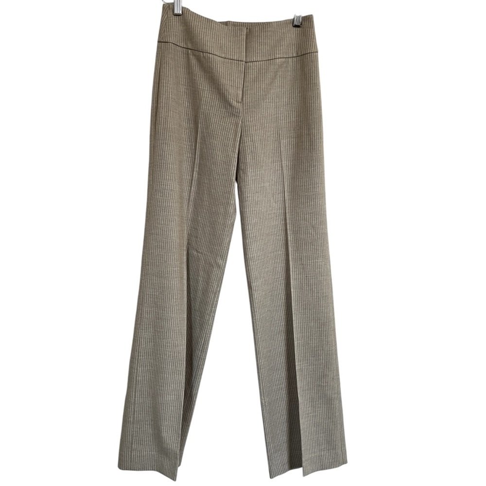 ANTONIO MELANI Pinstripe Tan and White Flared Trousers Women’s size 0